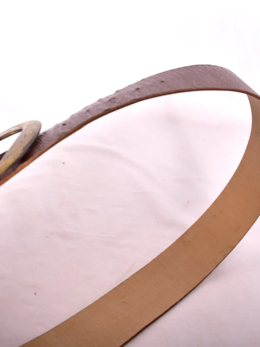 Brown 2 Inch Belt With Gold Buckle